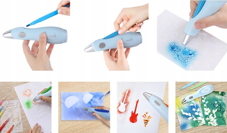 AIRBRUSH FUN DŁUGOPIS DO MALOWANIA ZESTAW Z 12 KOL 7 szablonami EAN (GTIN) 0661585123920