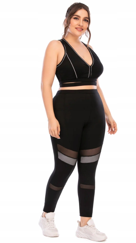 KOMPLET TOP SPODNIE LEGGINSY NA SIŁOWNIE PLUS SIZE Kod producenta 12043