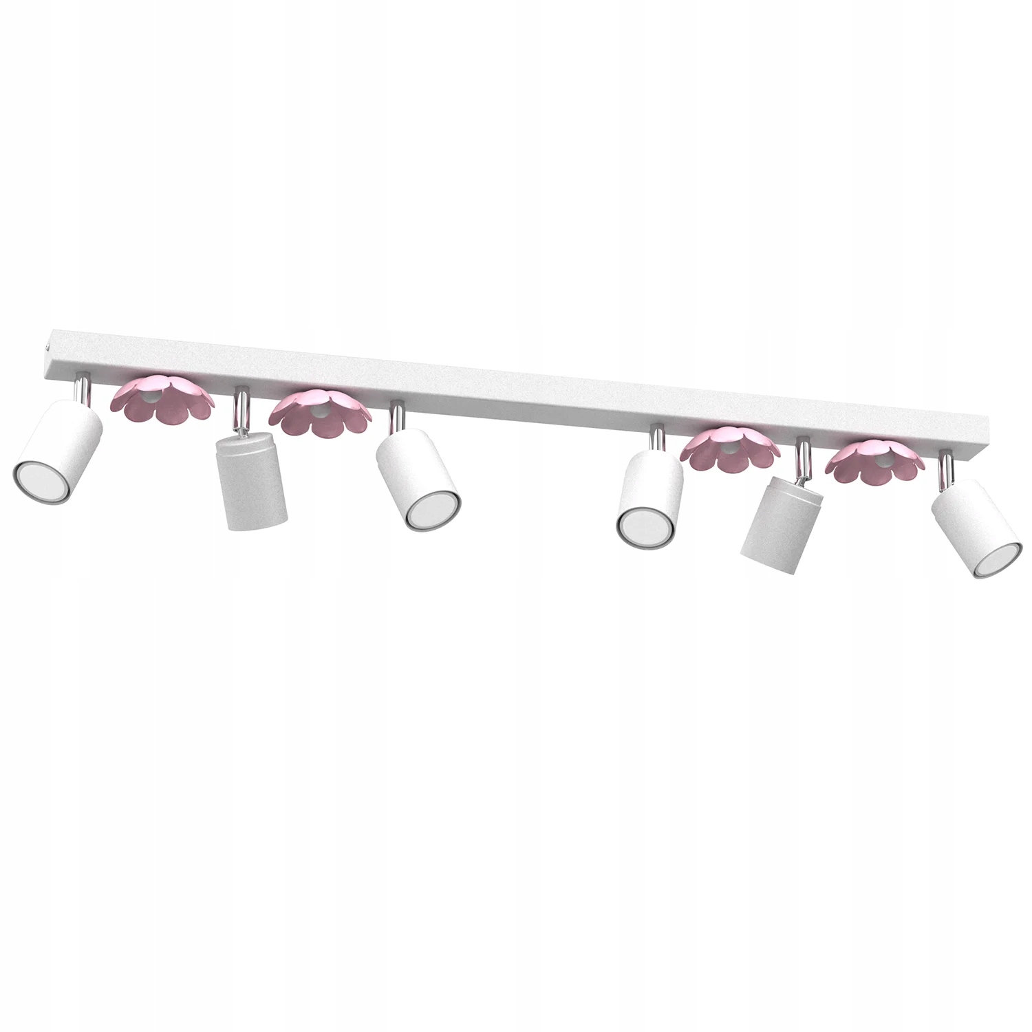 Detská stropná lampa reflektory biela ružové kvety 6 bodov 90 cm Luminex