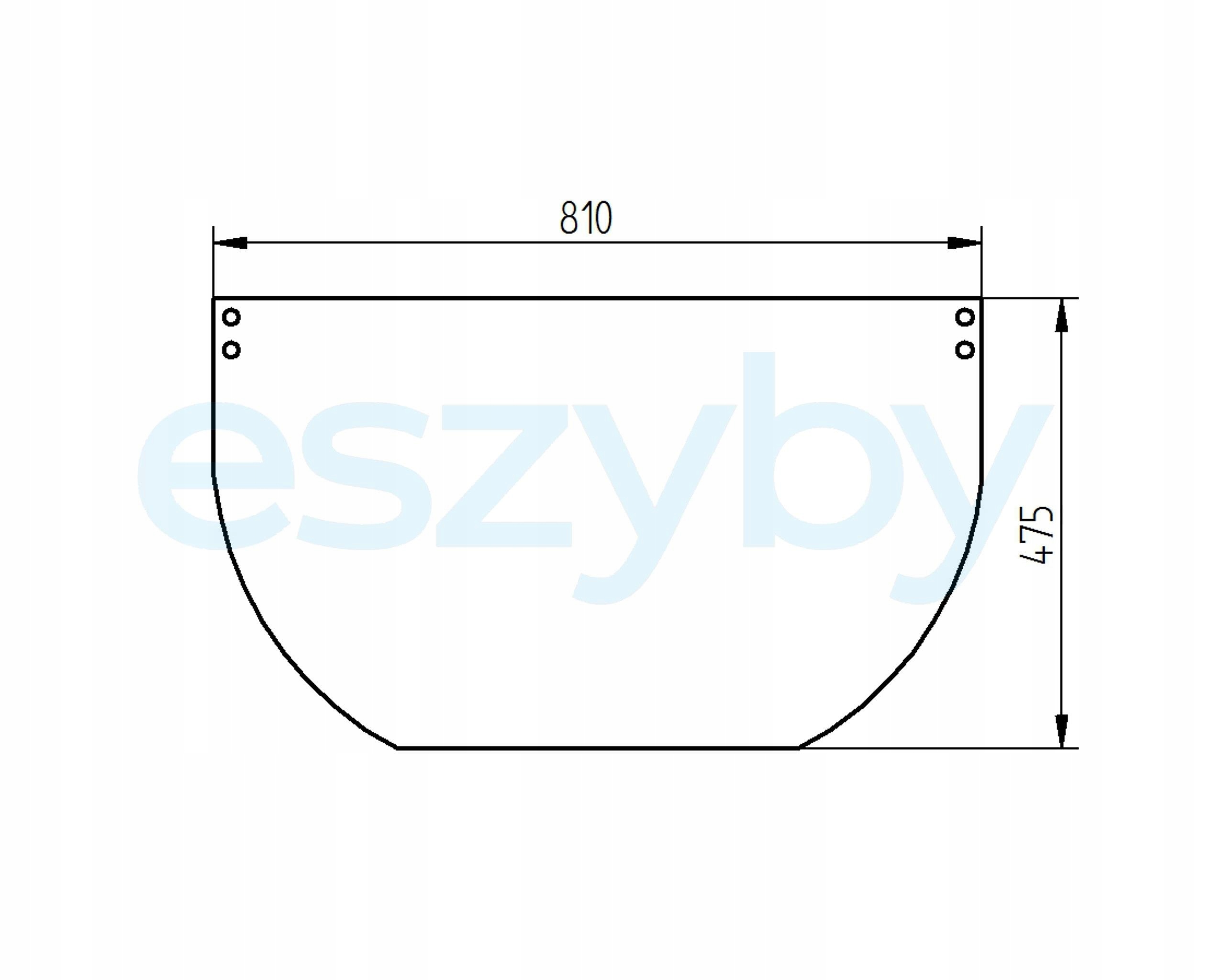 sklo minibagr Kubota KX080-3 přední spodní