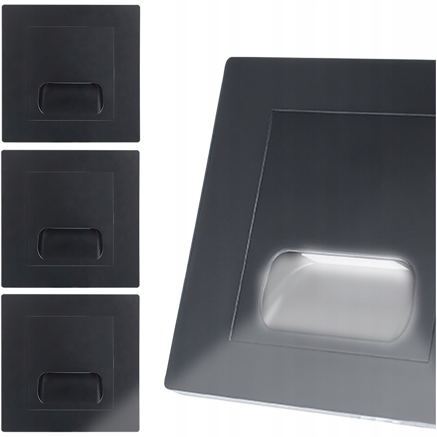 3x Oprawa Schodowa Led 230V Kwadratowa Lampa Na Schody Do Puszki fi60 230V