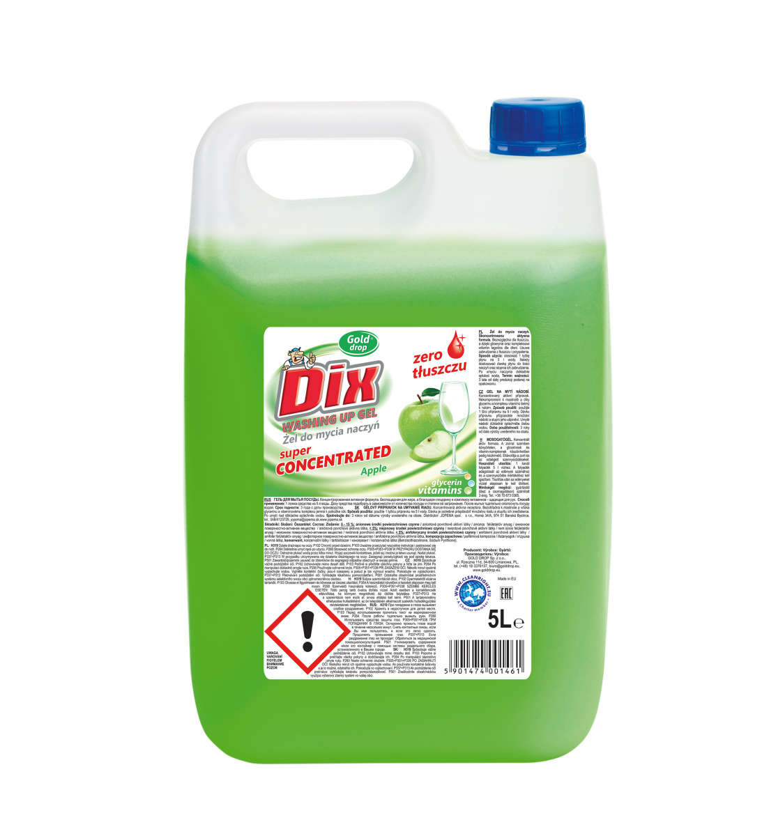 

DIX Płyn Do Mycia Naczyń 5L Jabłkowy Gęsty Żel