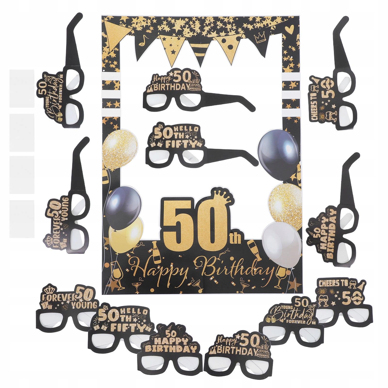 Żywe papierowe okulary imprezowe na 50th Birthday Photo Booth Fun