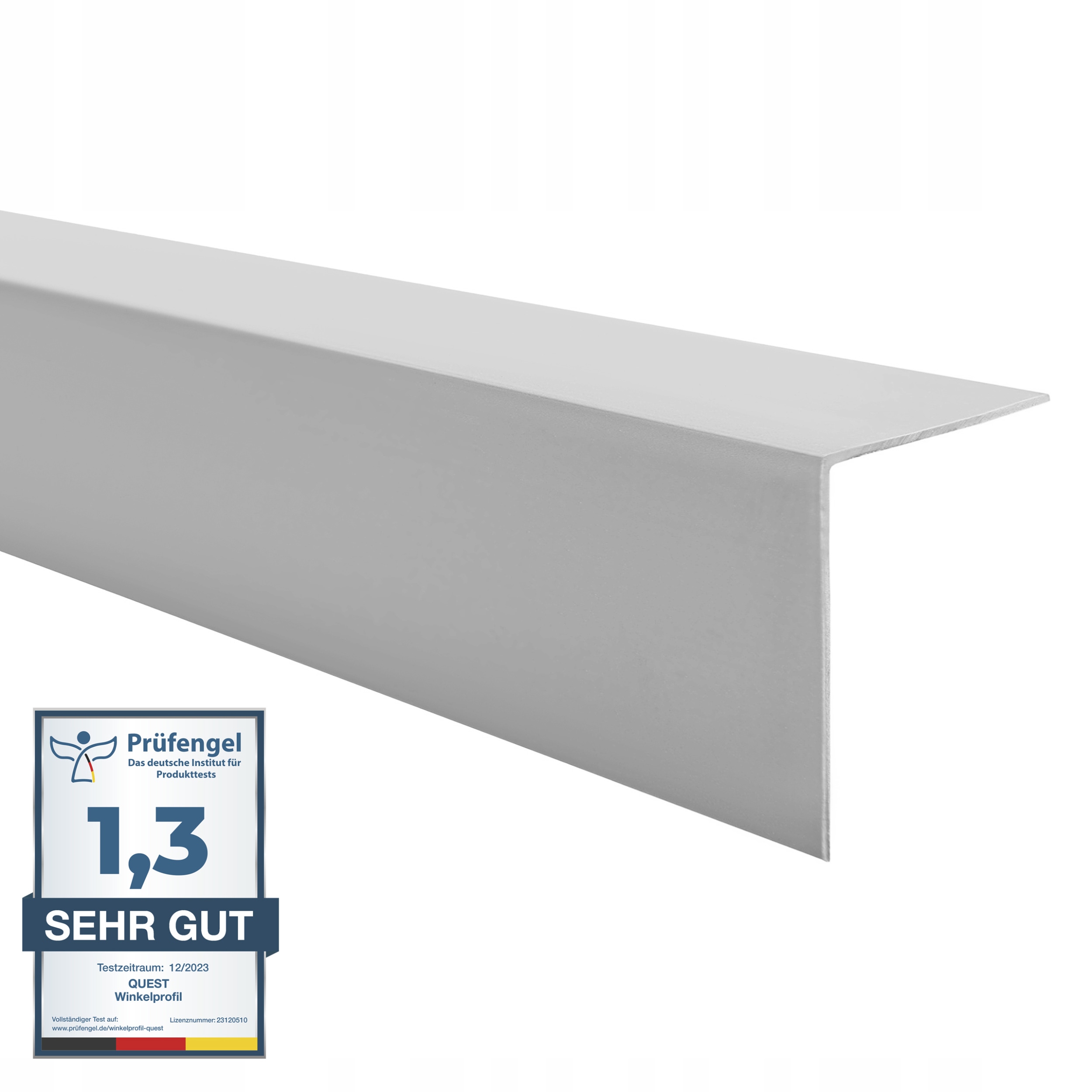 Tvrdý uholník z Pvc, dekoratívny uhlový profil, 15x15, sivý, 1 m