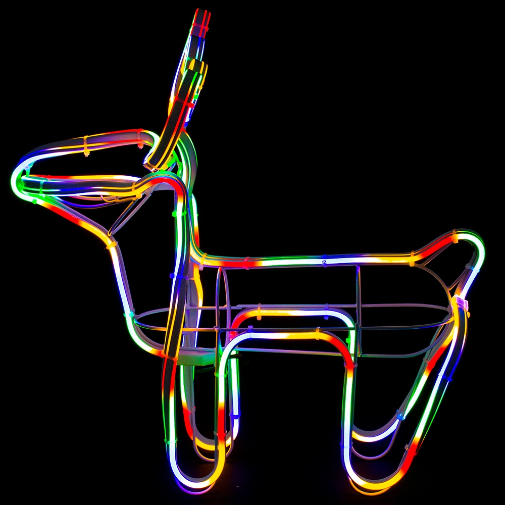 ŚWIECĄCY RENIFER LED ŚWIĄTECZNY KOLOROWY DEKORACJA OŚWIETLENIE ZEWNĘTRZNE Zasilanie sieciowe