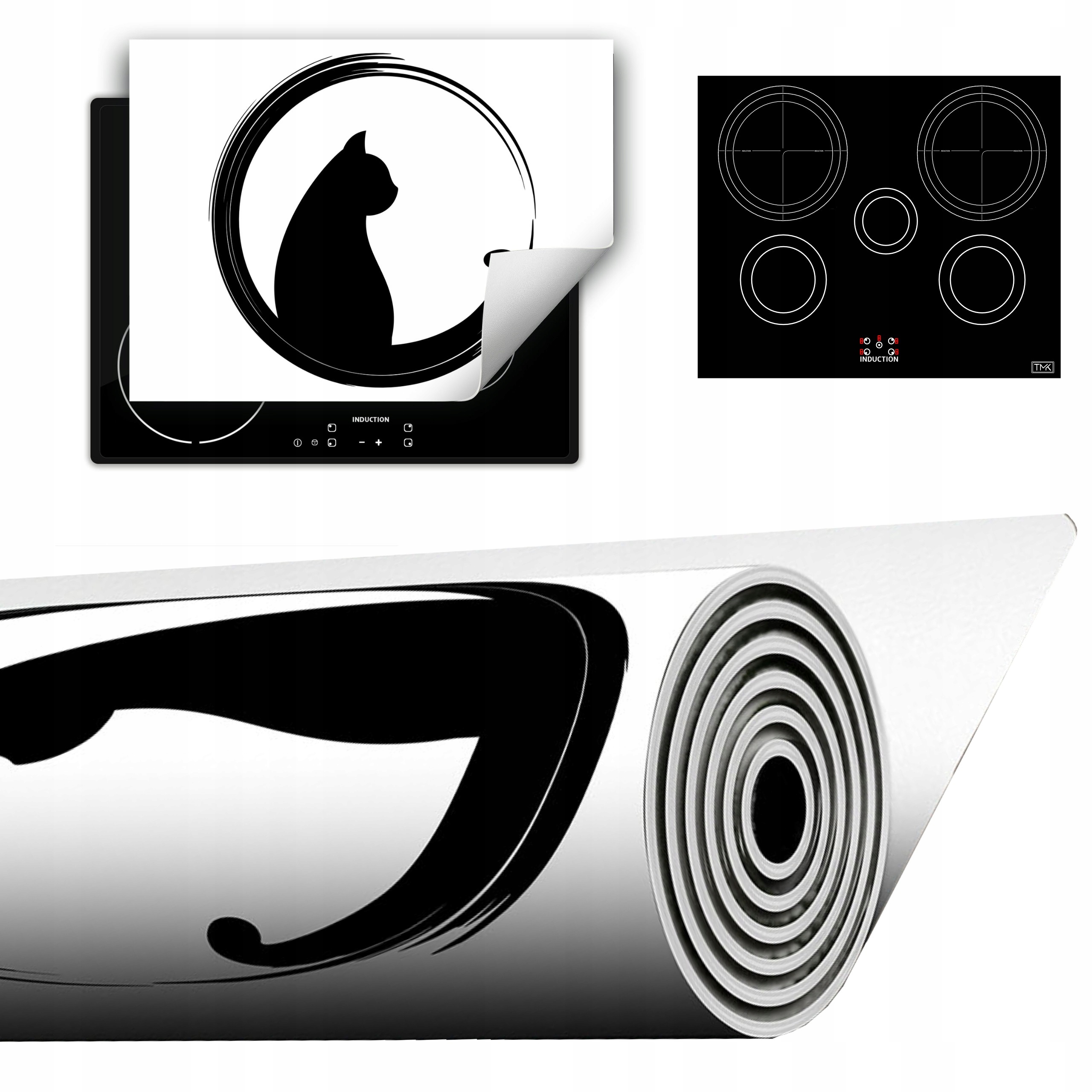 Vinylová Podložka Do Kuchyně Více Místa 70x52 černobílá kočka