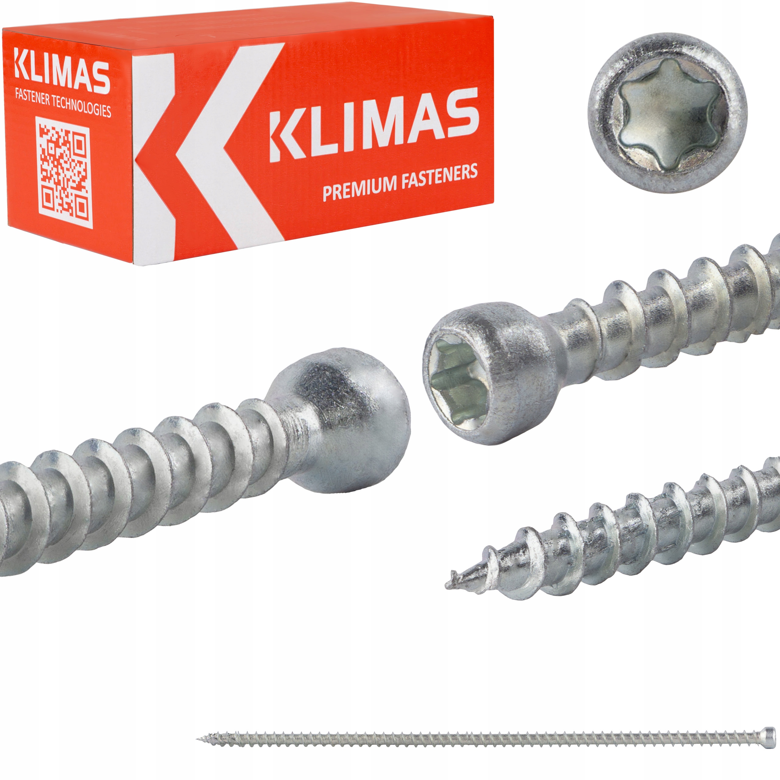 Tesařské vruty 6x220 mm 100 ks torx plný válcový závit Klimas Wkfc