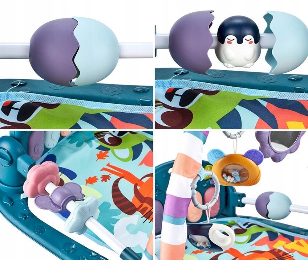 DUŻA MATA EDUKACYJNA MIĘKKA INTERAKTYWNA NIEBIESKI 76x60x28cm Marka Bedee