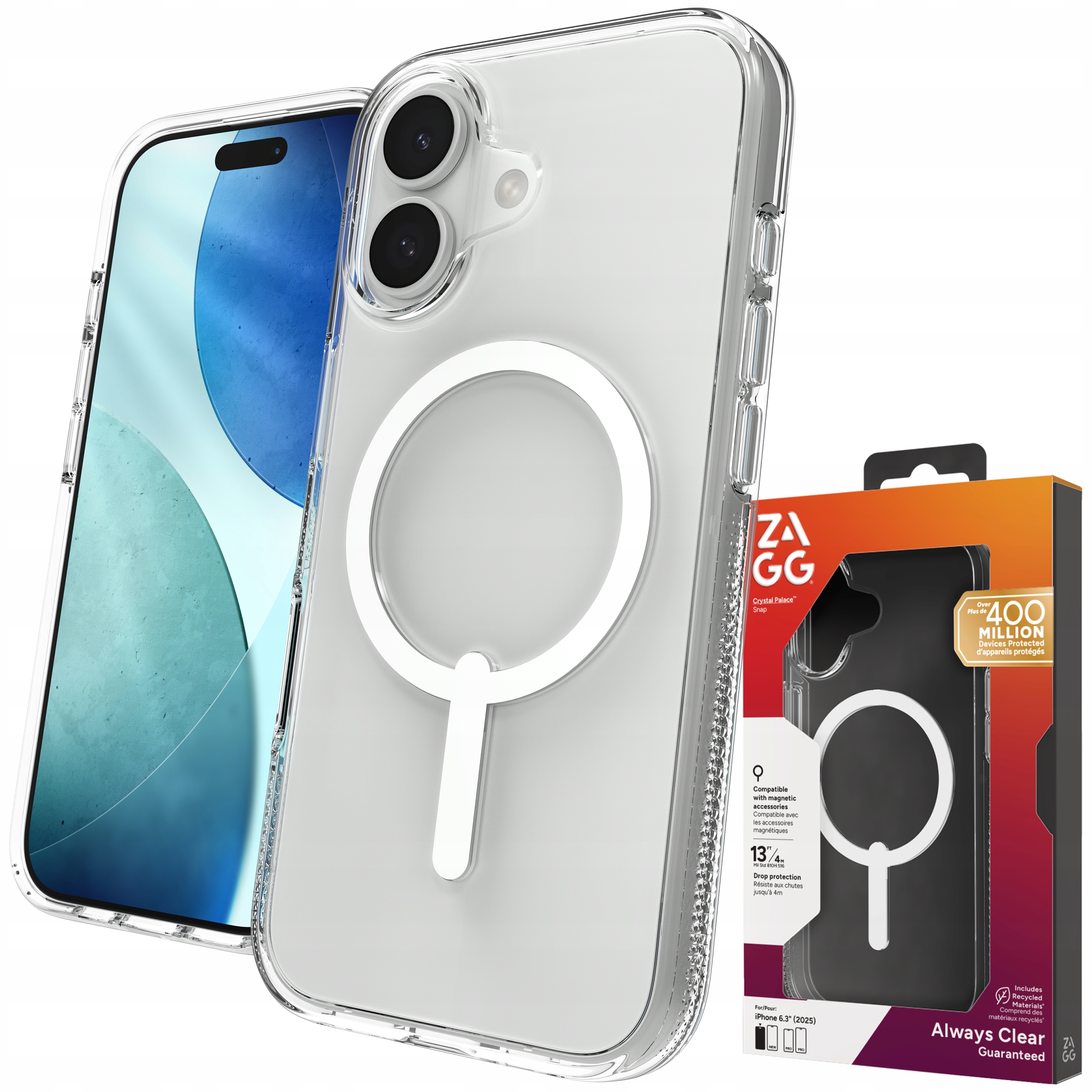 Zagg Crystal Palace Snap Case – Pouzdro s MagSafe pro iPhone 17 Cover