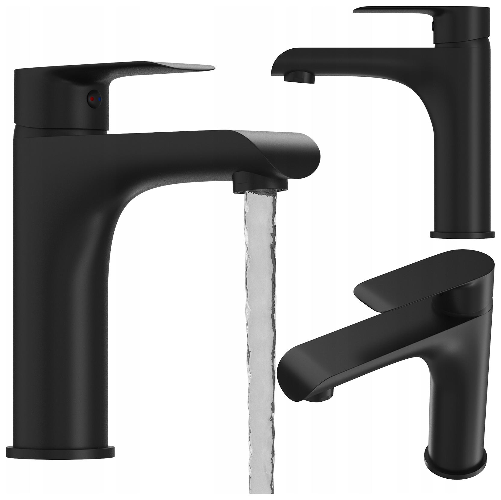 Jednopáková umyvadlová baterie vysoká koupelnová černá baterie Vito