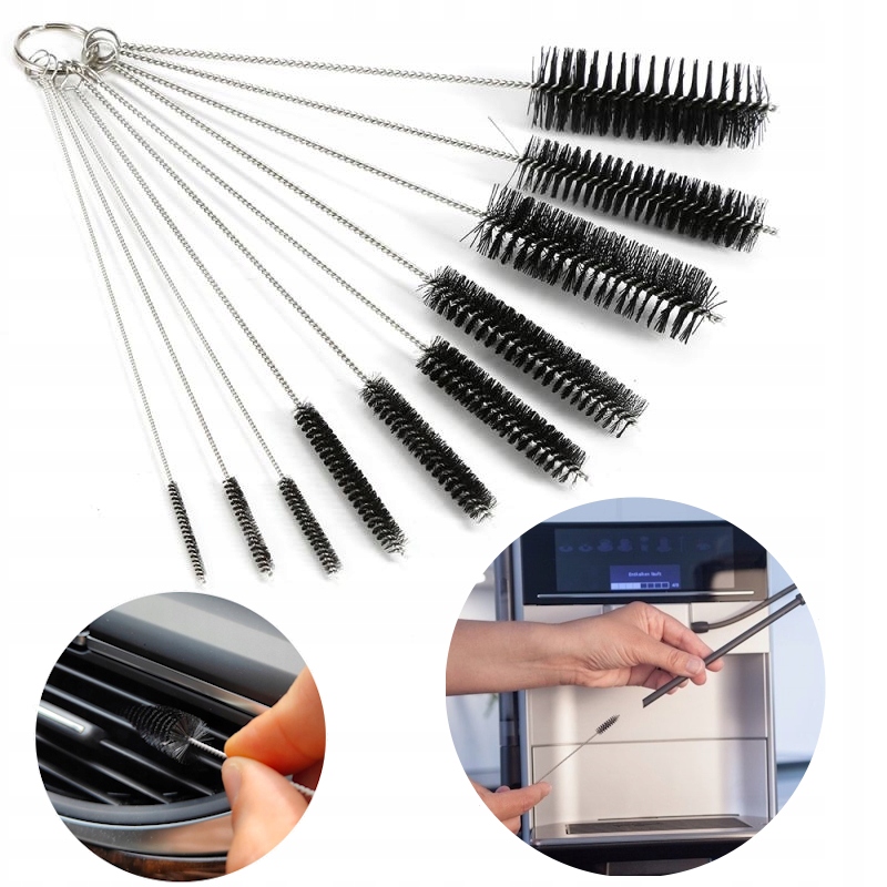 Zestaw Szczotek Wyciory Czyszczenia Rurek 10 Sztuk