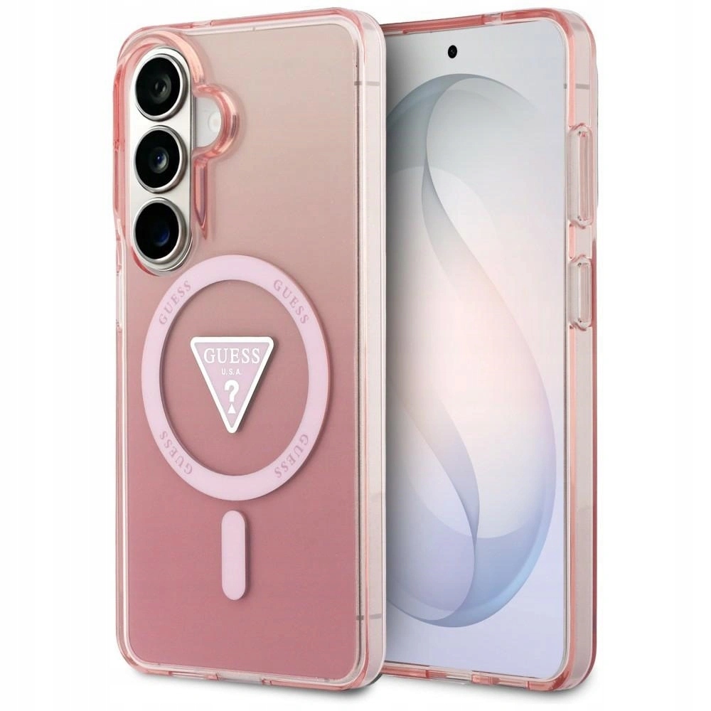 Pouzdro Guess IML Gradient Triangle MagSafe pro Samsung Galaxy S26 růžové