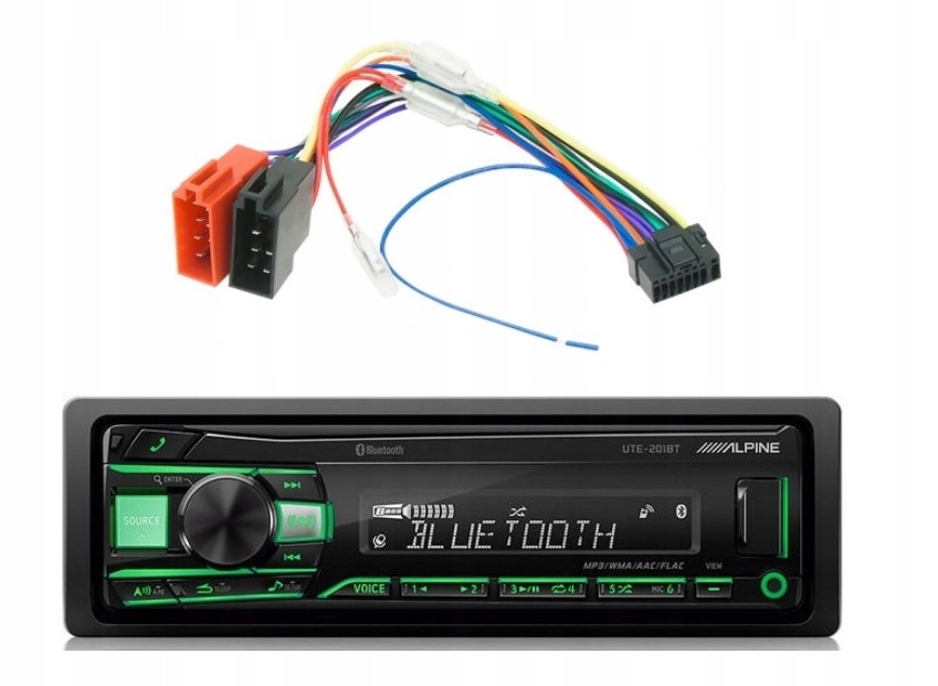 Bluetooth autorádio Aux MP3 Usb VarioColor 4x50W Alpine UTE-201BT