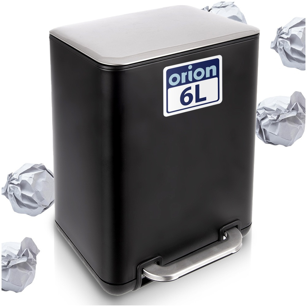 Levně Odpadkový koš kovový s pedálem koupelnový kuchyňský kancelářský 6L