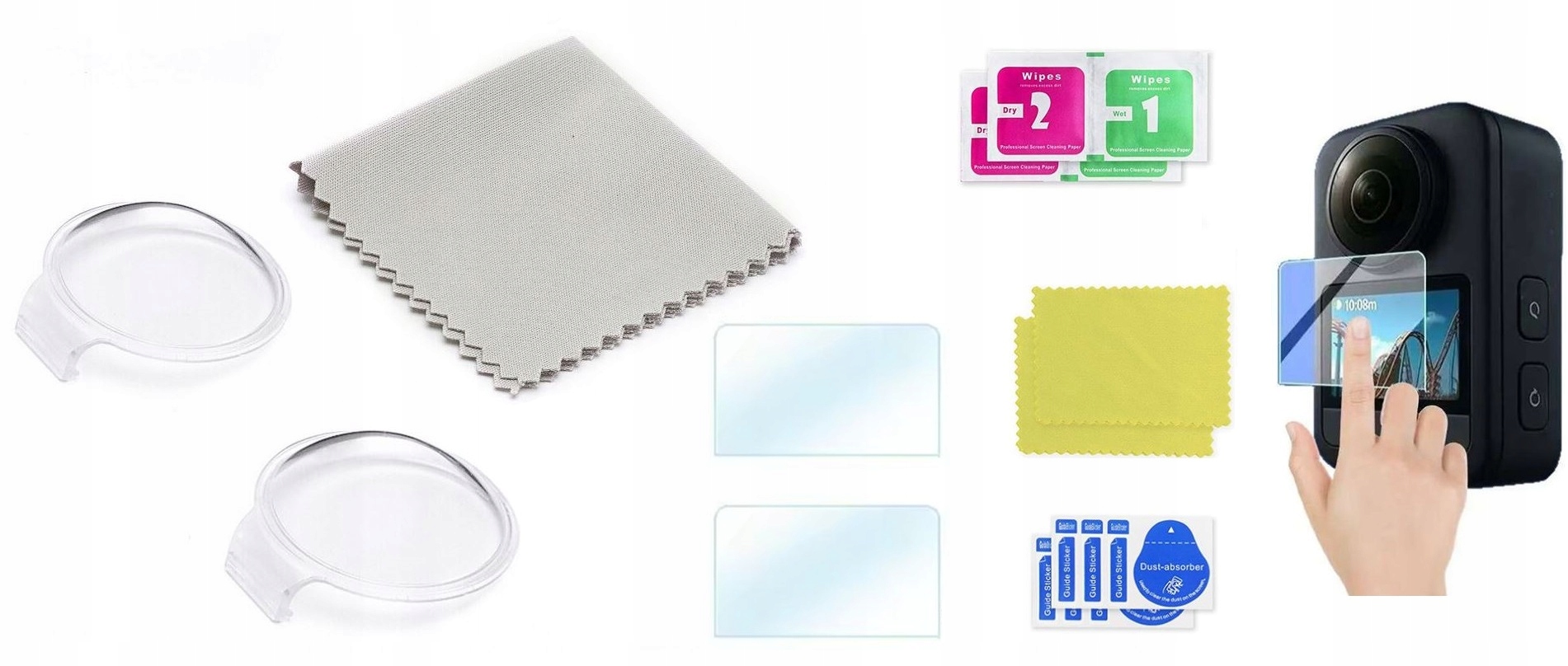 Krytky čoček pro Dji Osmo 360 Tvrzené sklo 2ks Maximální ochrana