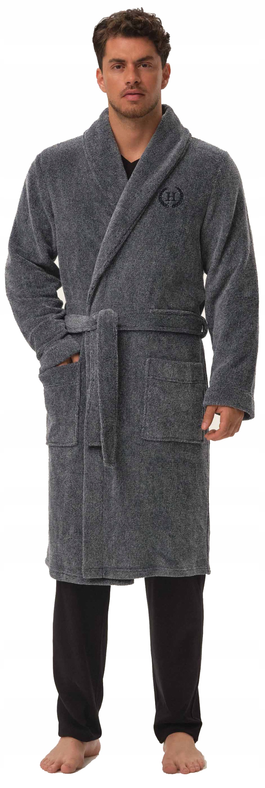 SZLAFROK MĘSKI szalowy HENDERSON SOFT Navy - Niebieski XXL Marka Henderson