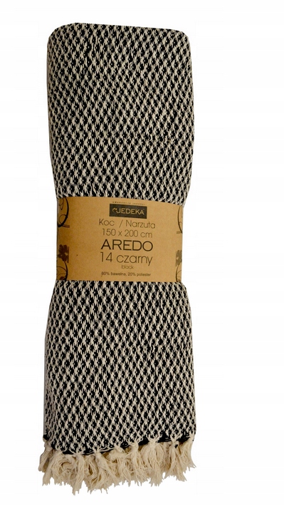 Bavlněná Deka Jedeka Černá 14 150x200 Střapce Boho