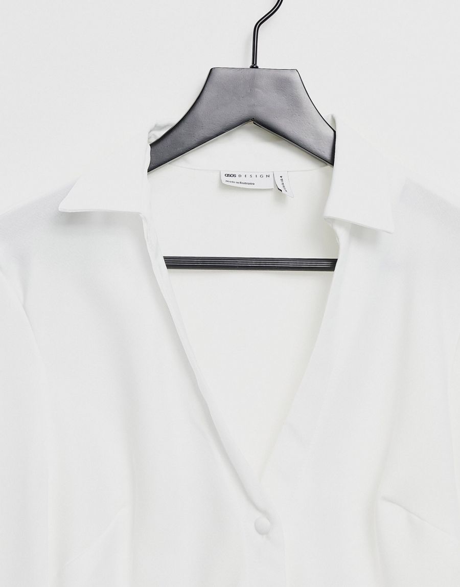 KOSZULA DAMSKA ECRU ELEGANCKA SATYNOWA _ 36 S Rozmiar 36