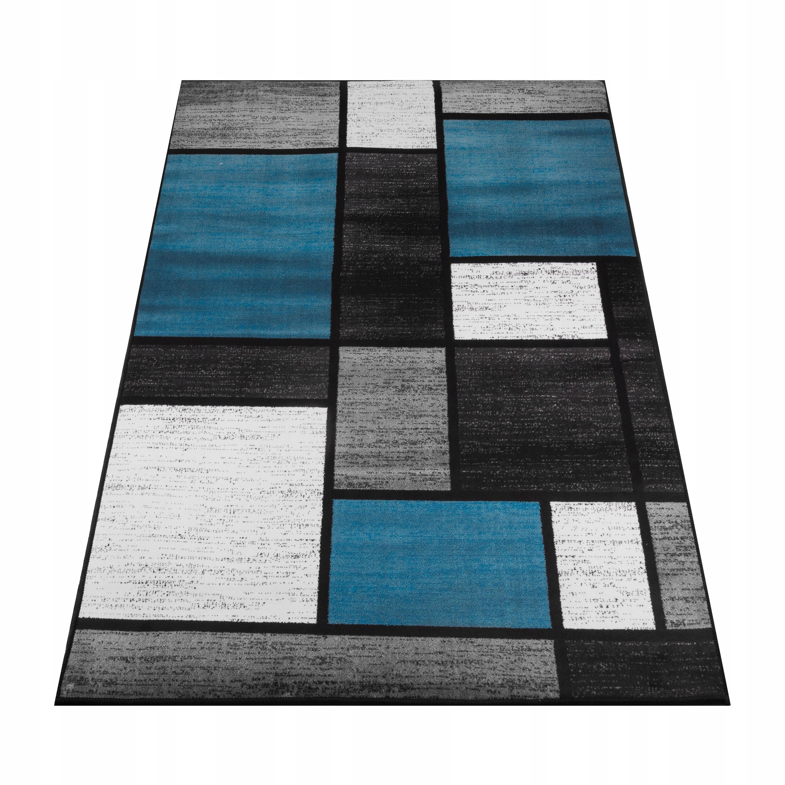 Koberec 200X300 CM Modro-čierny Do Obývačky Protišmykový Moderný Bcf