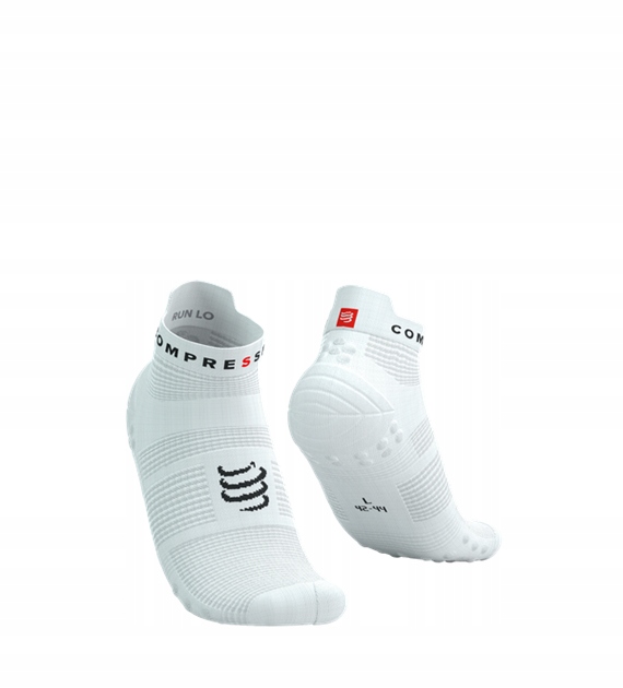 Skarpety - Compressport Pro Racing Socks v4.0 Run Low Biało-Czarne r.39-41