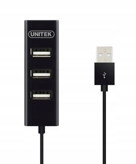 Unitek, Hub 4x Usb 2.0, Y-2140, Ładowanie telefonu, czarny