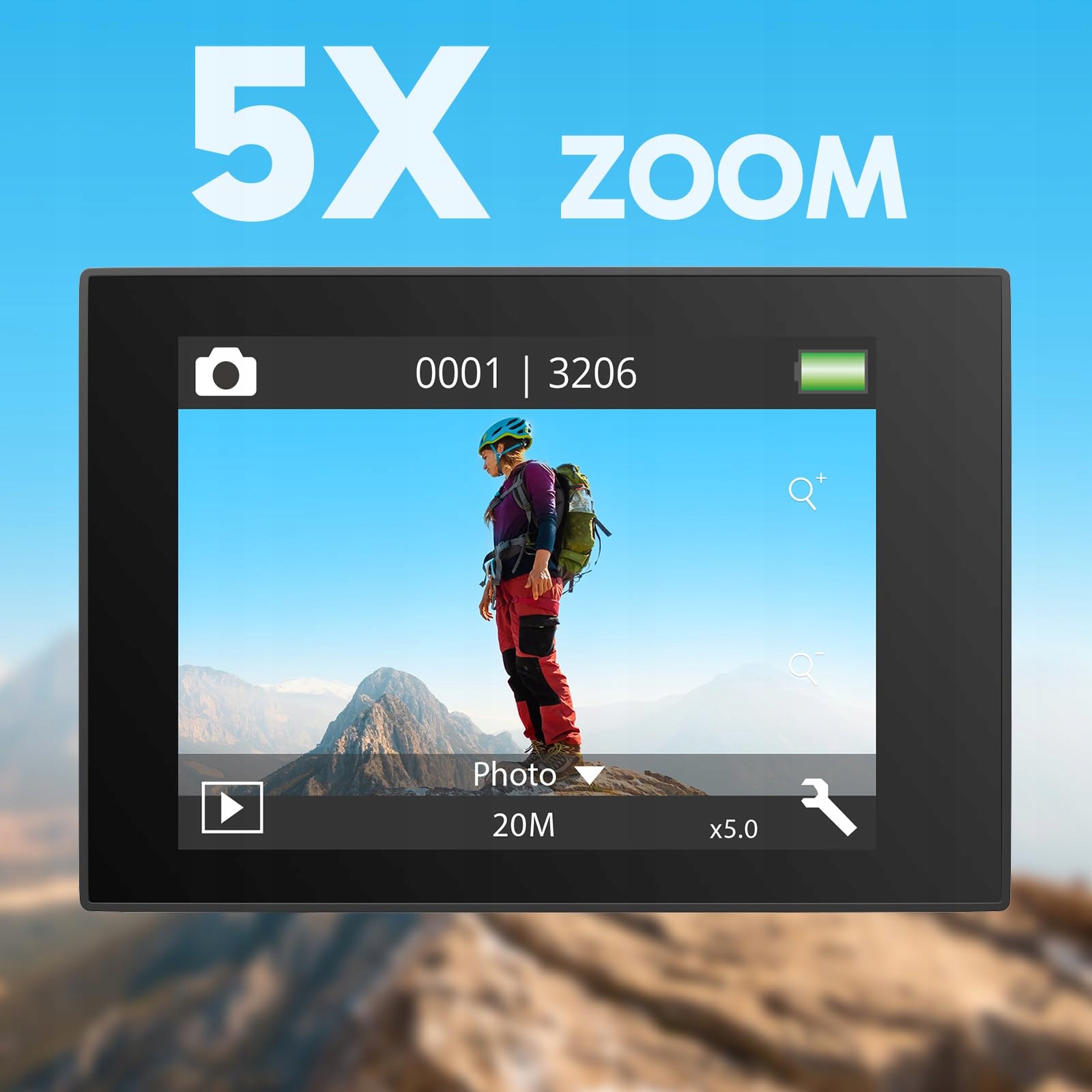 AKASO Kamera Sportowa 4K 30FPS 128GB 20MP WiFi Wodoodporna 40M EIS — miniatura 5
