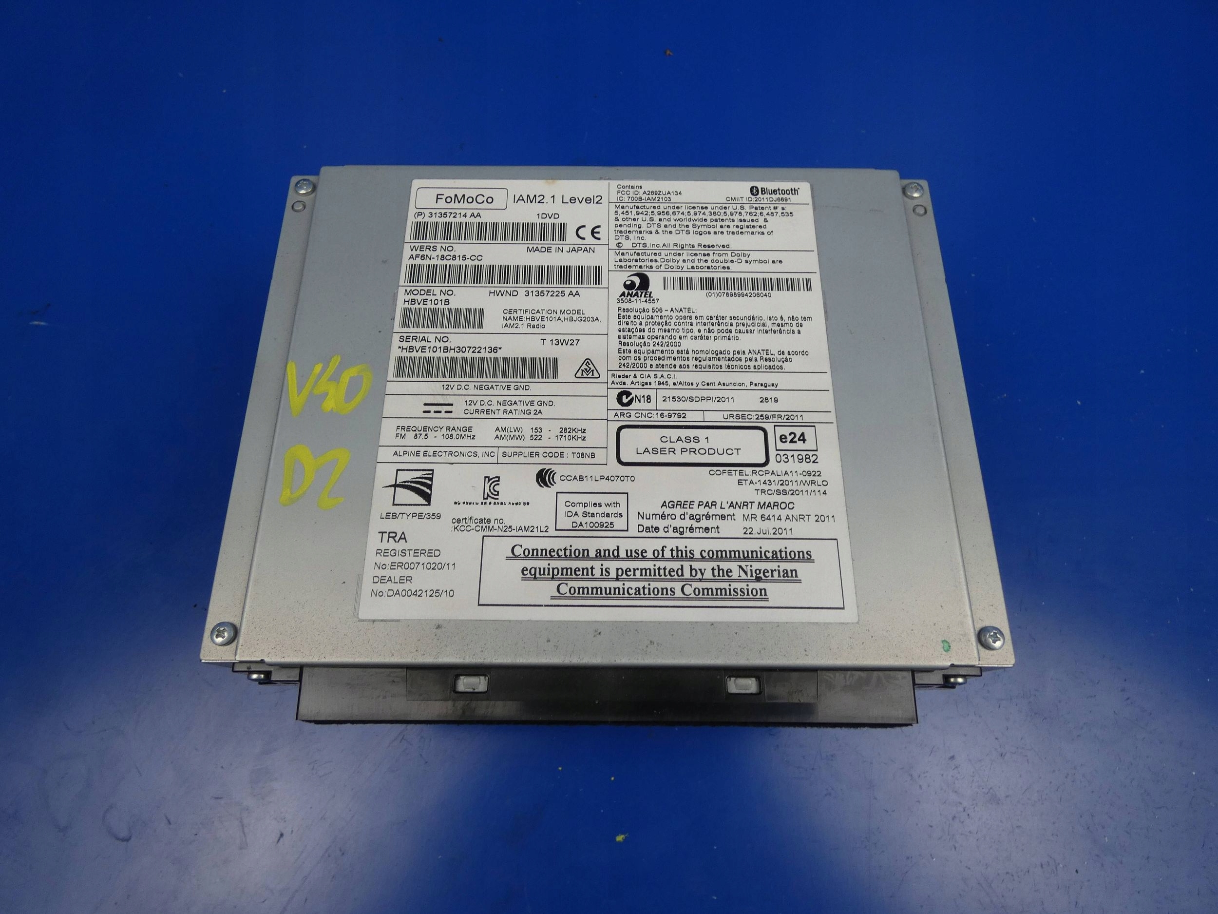VOLVO V40 II RADIO industrial navigation player