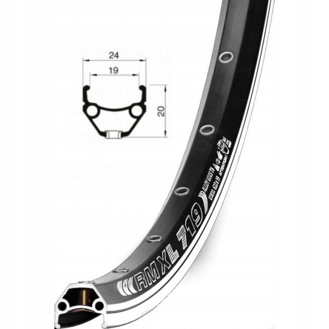 Obruč 28 palců Remerx Dragon V-brake s očkem 36