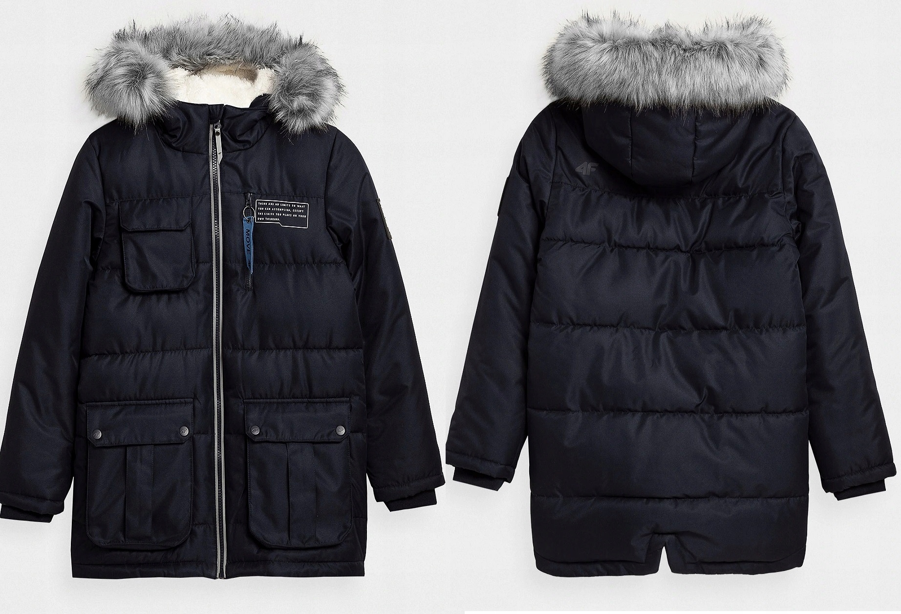 KURTKA JUNIOR 4F PRZEDŁUŻANA PARKA JKUM001 152 Marka 4F
