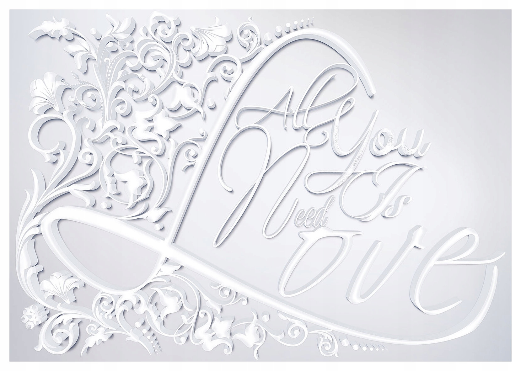 Vliesová fototapeta Love s lístkami Srdce sivé 300x210 lepidlo