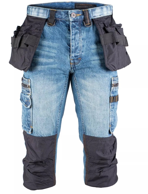 Bardzo Mocne Jeansowe Spodenki Monterskie Męskie Dunderdon P12 Denim r.54
