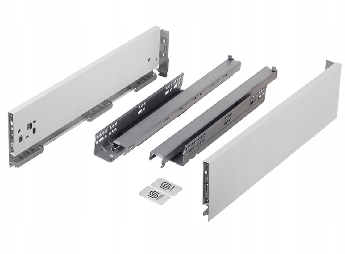 Šuplík StrongMAX Slim 500 mm H121 na 18 mm desku, barva bílá