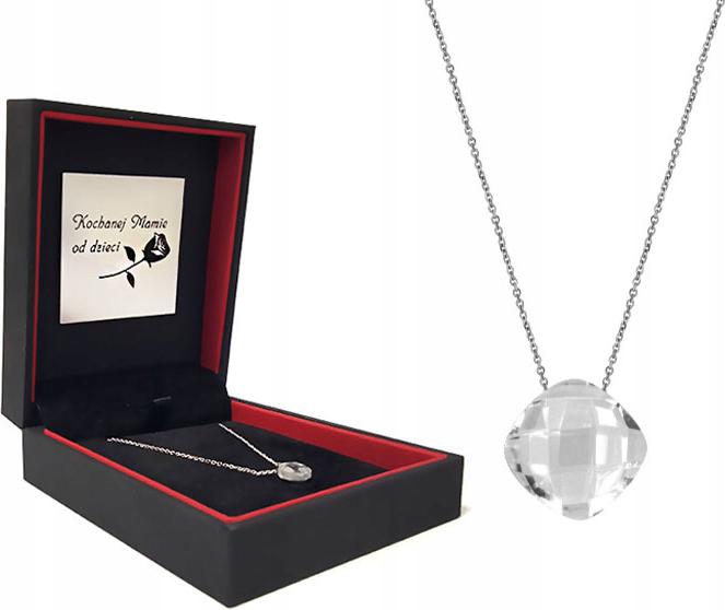 Stříbrný náhrdelník 925 kámen křišťál polštář s přívěskem, módní dárek