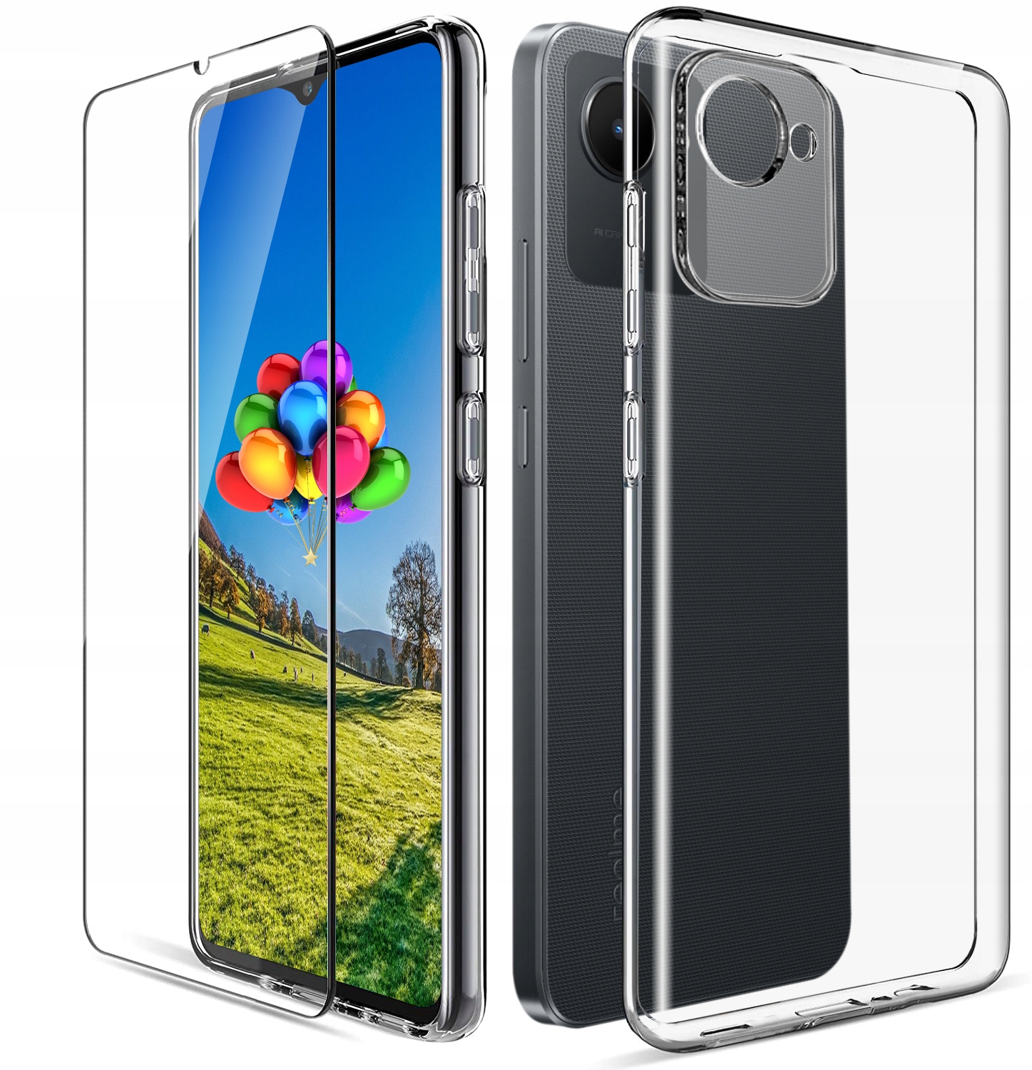 

Etui Silicone Case Szkło 9H do Realme C30