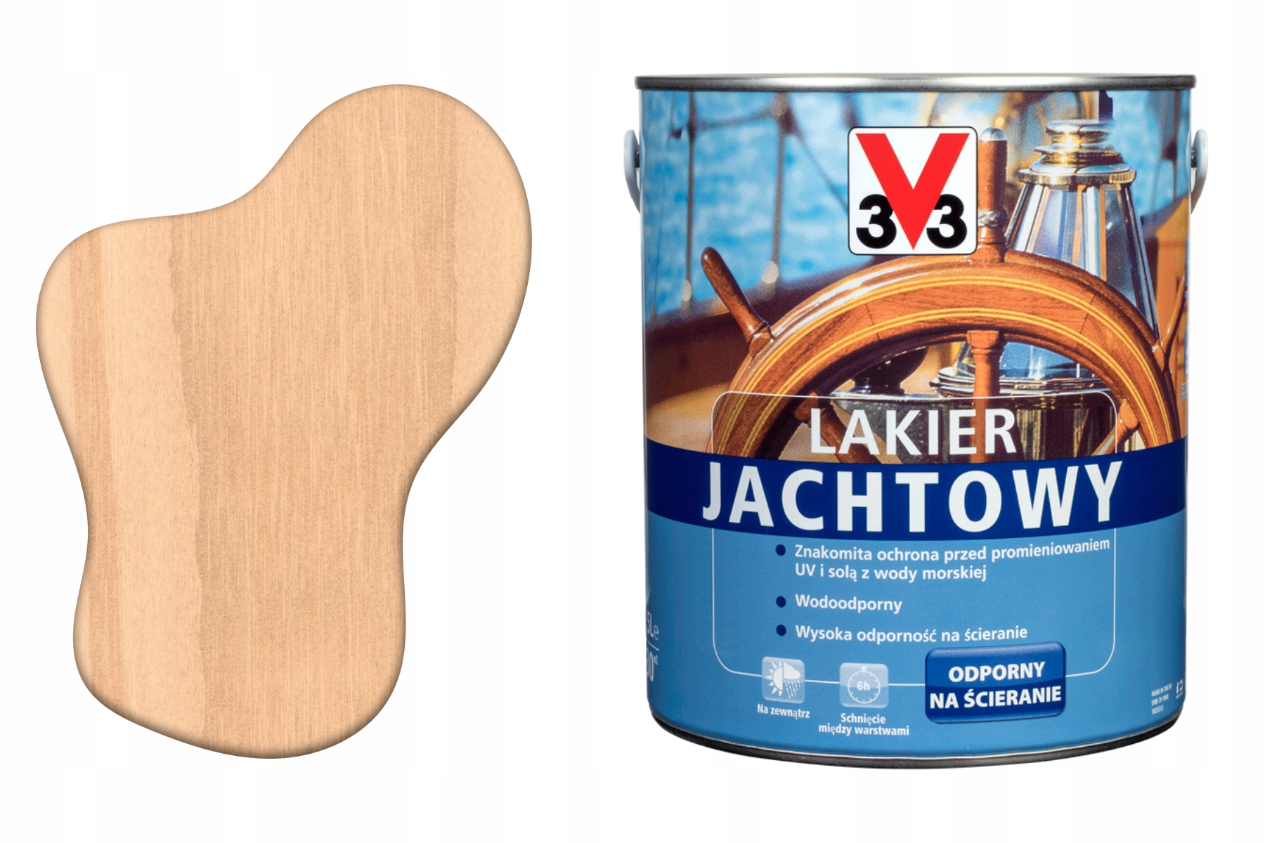 3V3 Lak na dřevo tvrdý jachtový lodní odolný bezbarvý lesk 2.5L