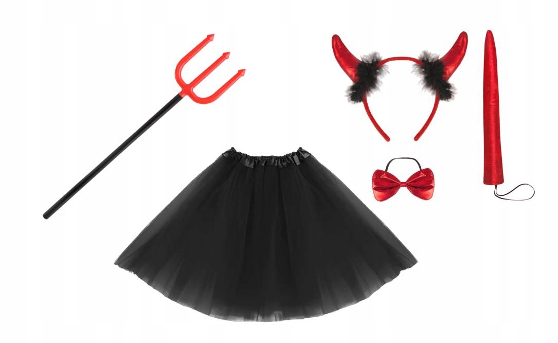 KOSTIUM DIABLICA DIABEŁ STRÓJ HALLOWEEN PANIEŃSKI WIDŁY ROGI DLA DZIECKA Typ opaska (spinka)