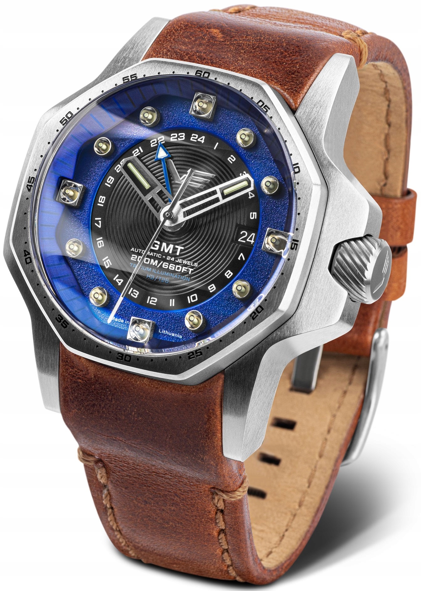 Nové originální hodinky Vostok Europe NH34-640A701 Atomic Age Automatic Gmt