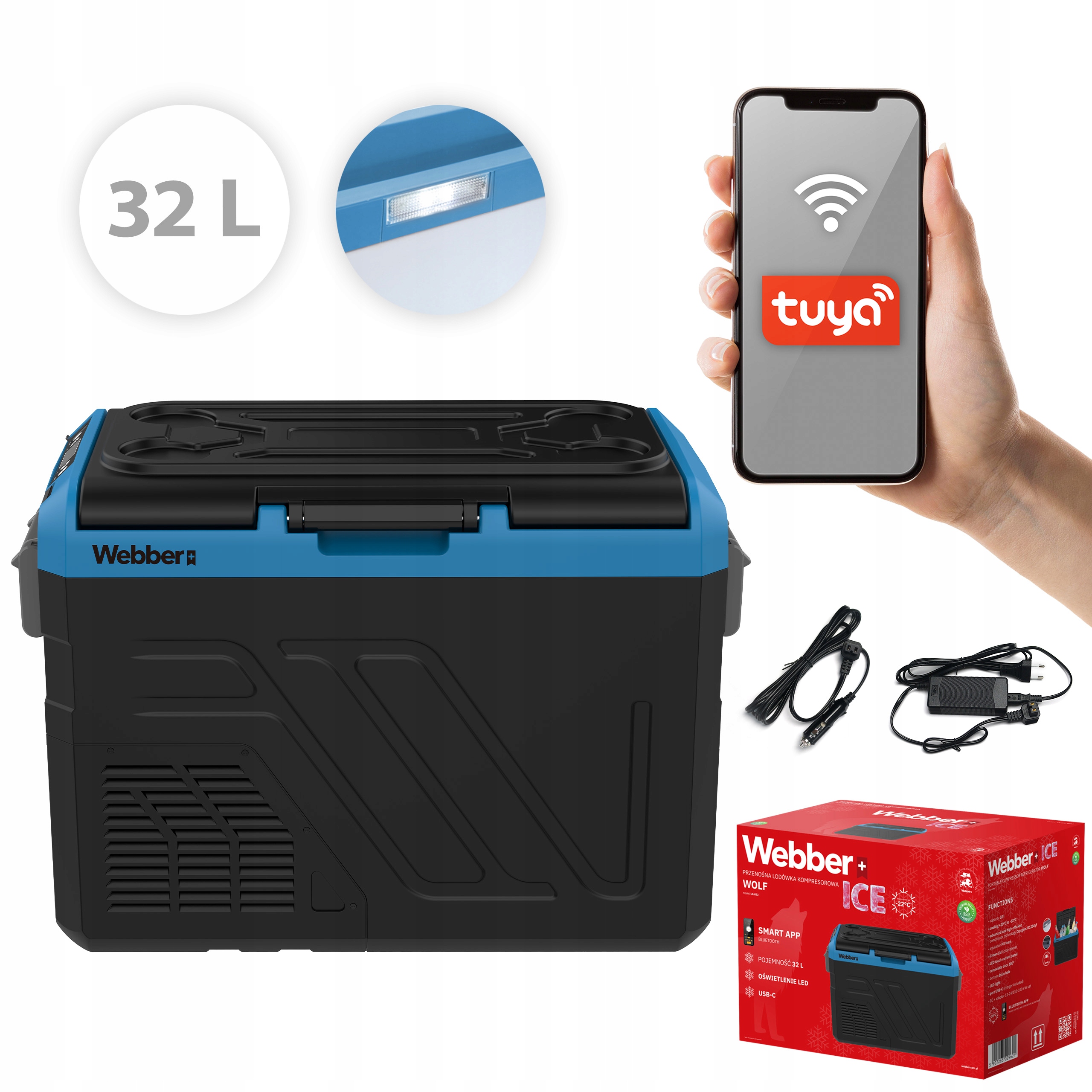 Lodówka kompresorowa turystyczna 32L 12V/230V samochodowa