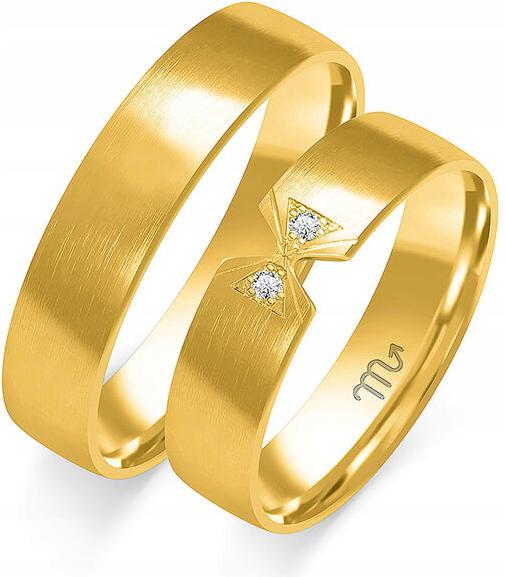 Zlatý snubní prsten s gravírováním 585, 17 18 19, exkluzivní módní kolekce