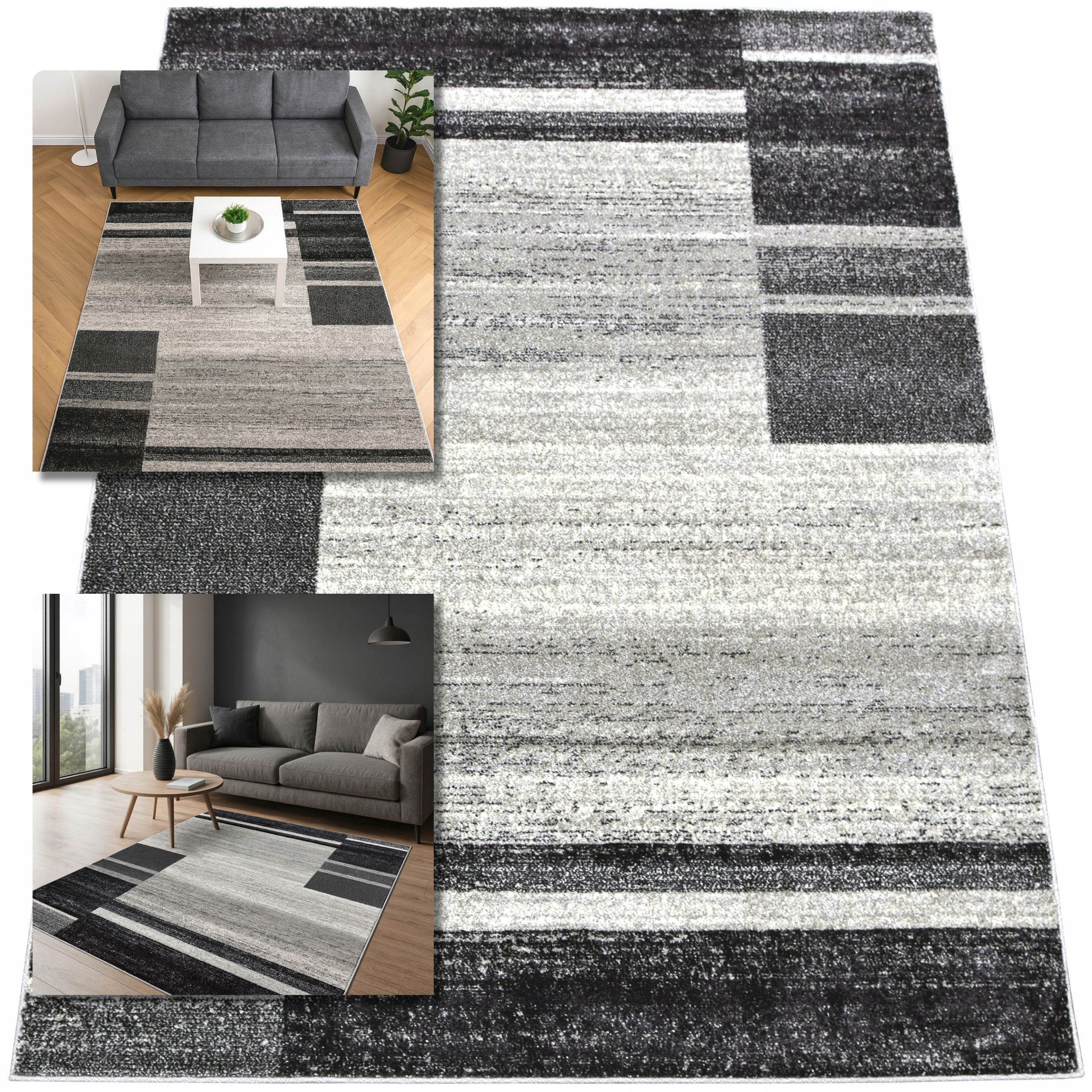 Koberec 200x300 Adventure Šedý Koberec Do Obývacího Pokoje Loft Moderní Koberec