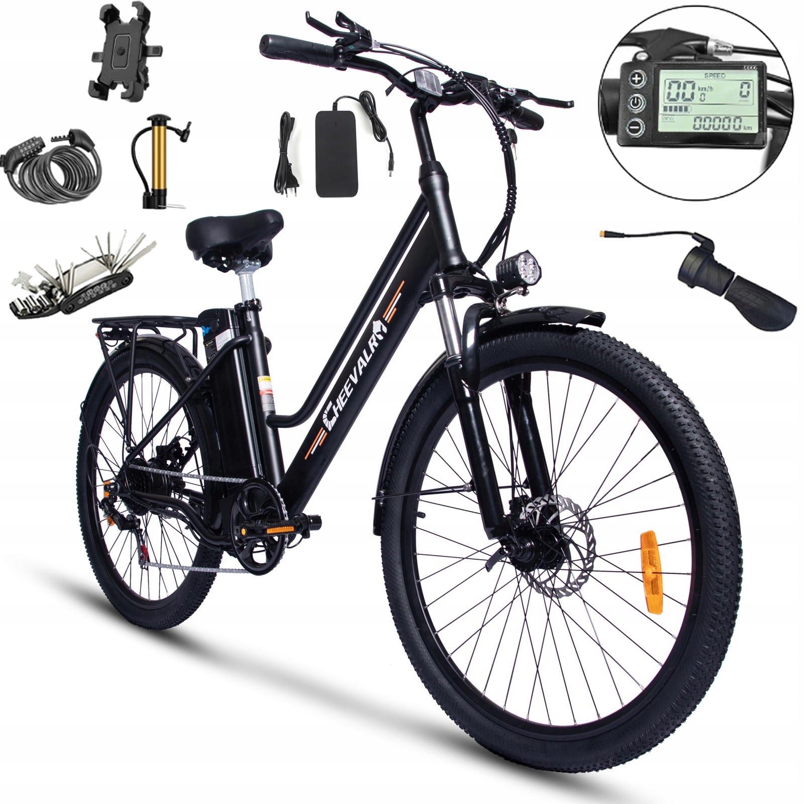 2025 Rower elektryczny dla dorosłych Cheevalry 250W 15AH 100KM E-BIKE 26