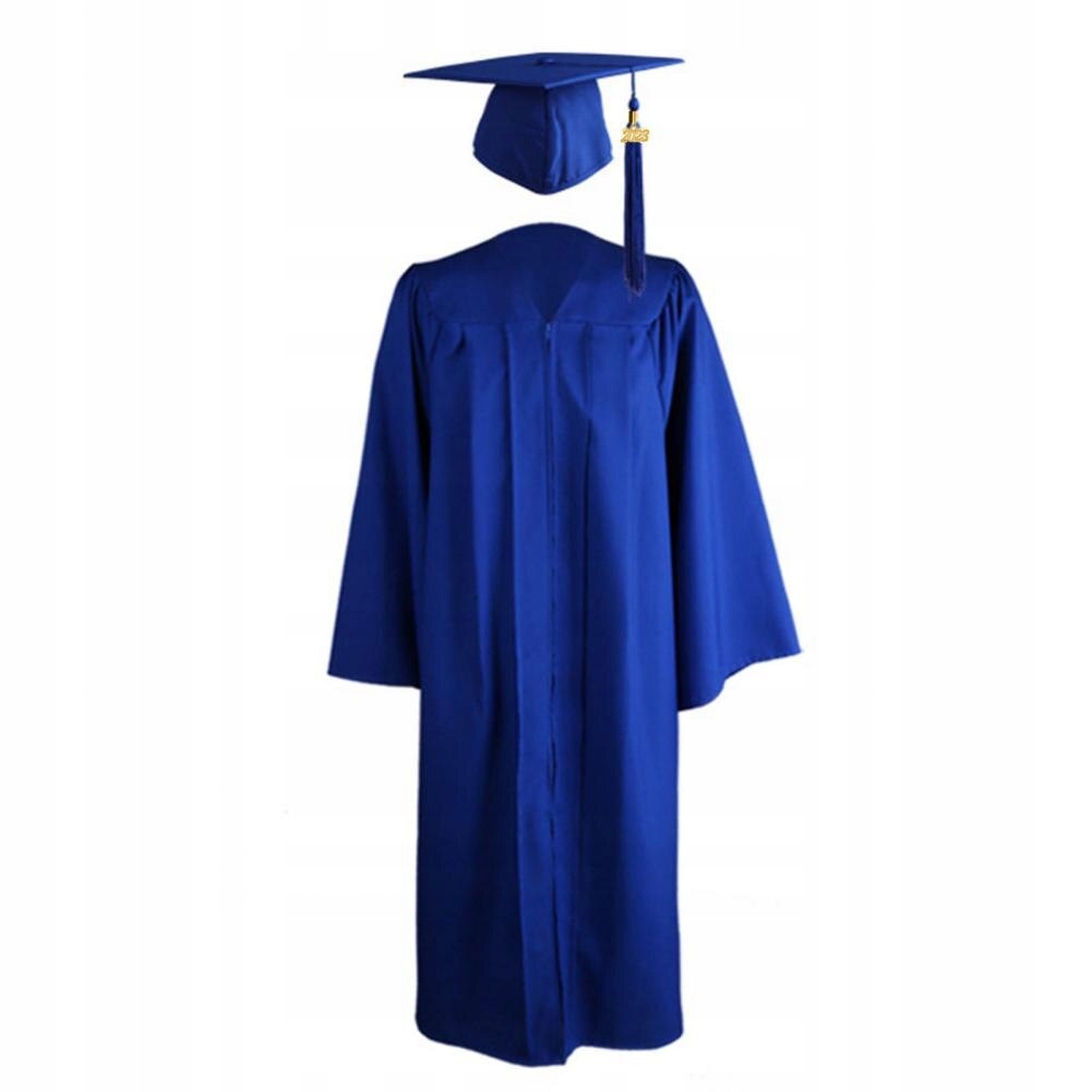 1 Set Graduation Gown Hat Tassel Zipper V Neck Loo Linia regular