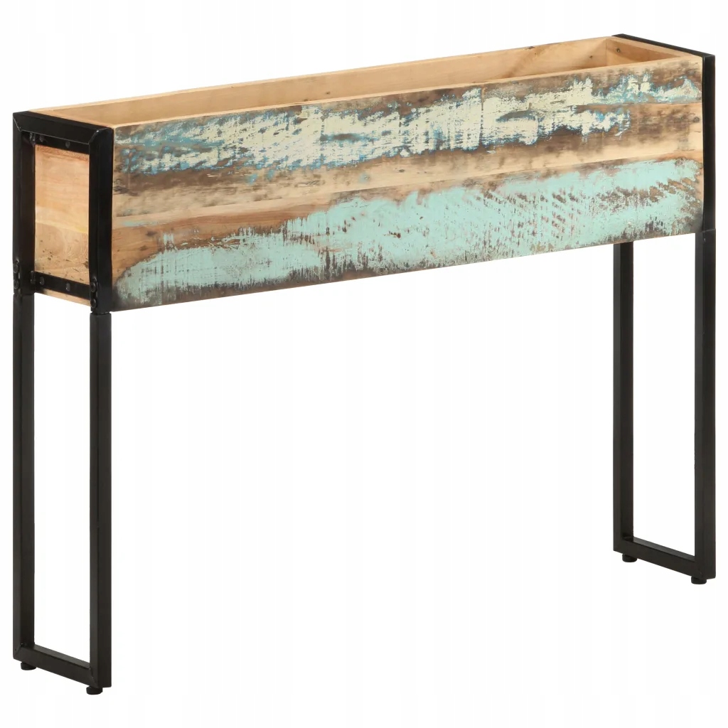 Dřevěná krabička na květiny z recyklovaného materiálu 90x20x68 cm