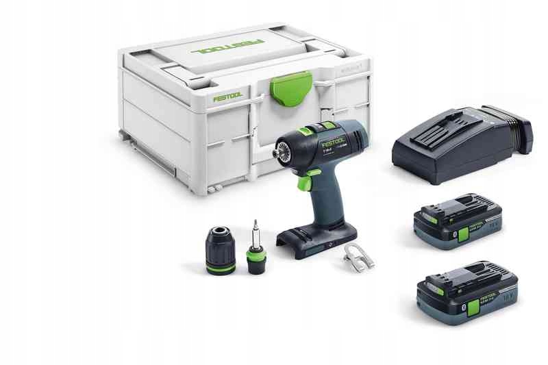 Festool Skrutkovač T 18+3-PLUS 2 akumulátorová nabíjačka V Systaineri 2 Hlavice