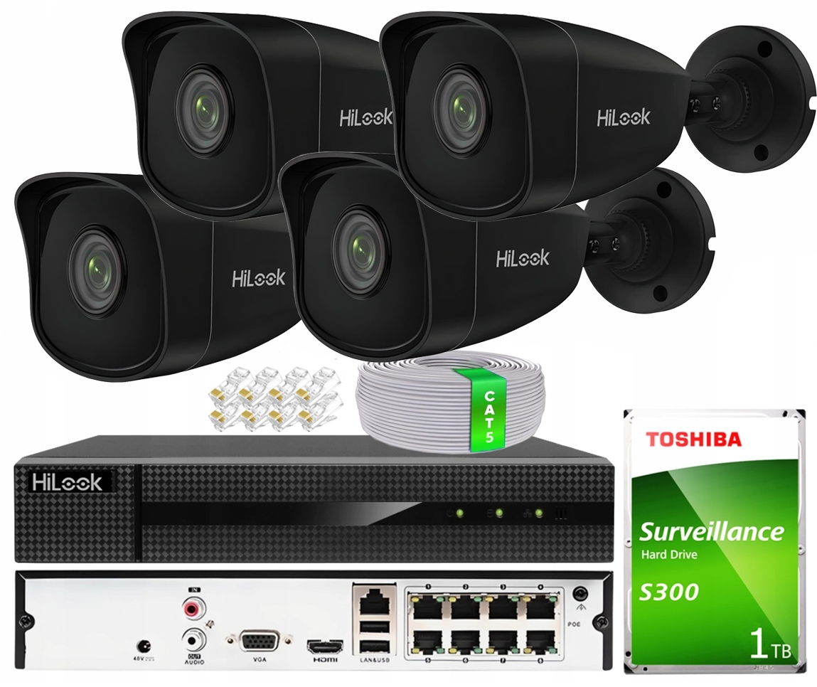Sada pro monitorování HiLook od Hikvision NVR-8CH-5MP/8P B5 Black