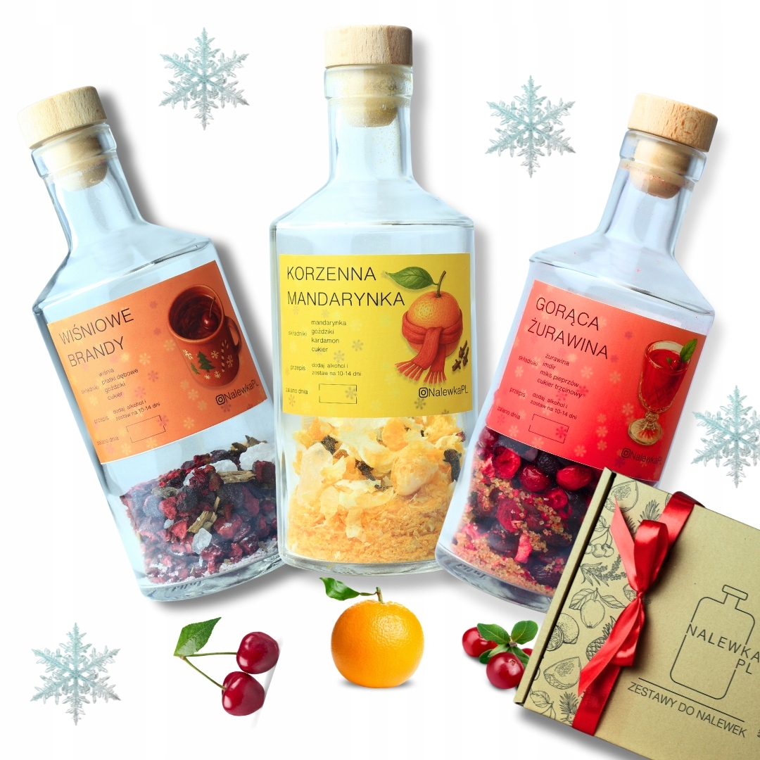 Vánoční sada na likéry 3 příchutě dárek k Mikuláši Vánoce dárek