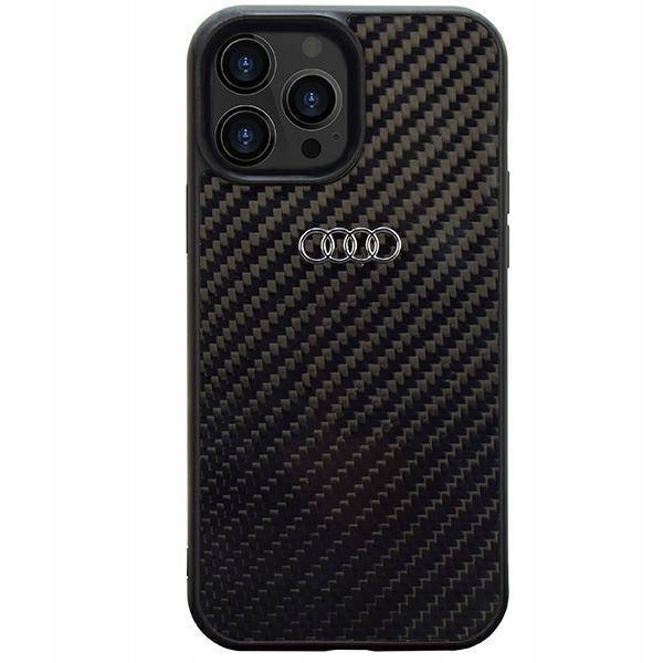 Pouzdro Audi Carbon Fiber pro iPhone 14 Pro 6,1" černé/černé