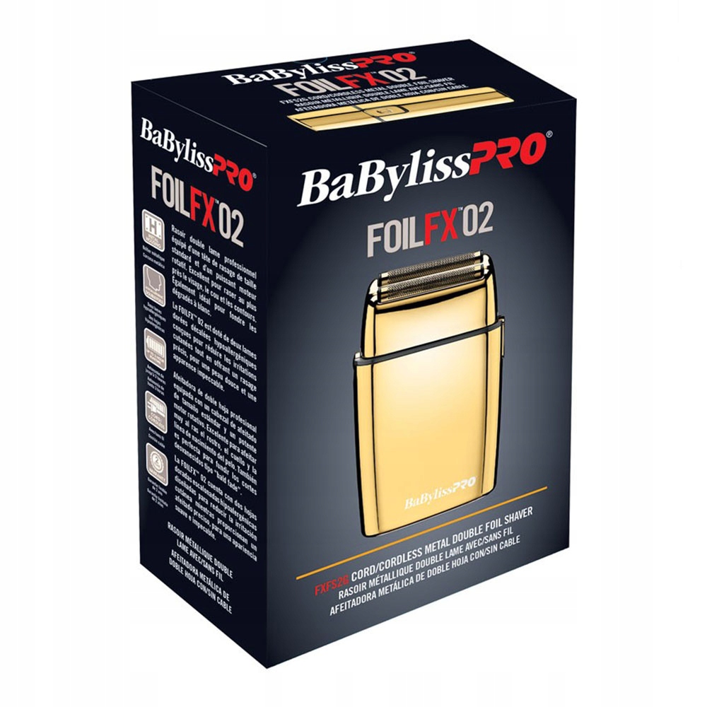 GOLARKA MĘSKA FOLIOWA GOLD BabylissPro FXFS2GE + POKROWIEC Zasilanie akumulatorowe