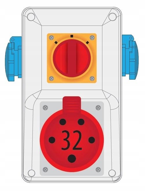 Spojka se zásuvkou 32A/5 2x250V L/p B.325/2/LP