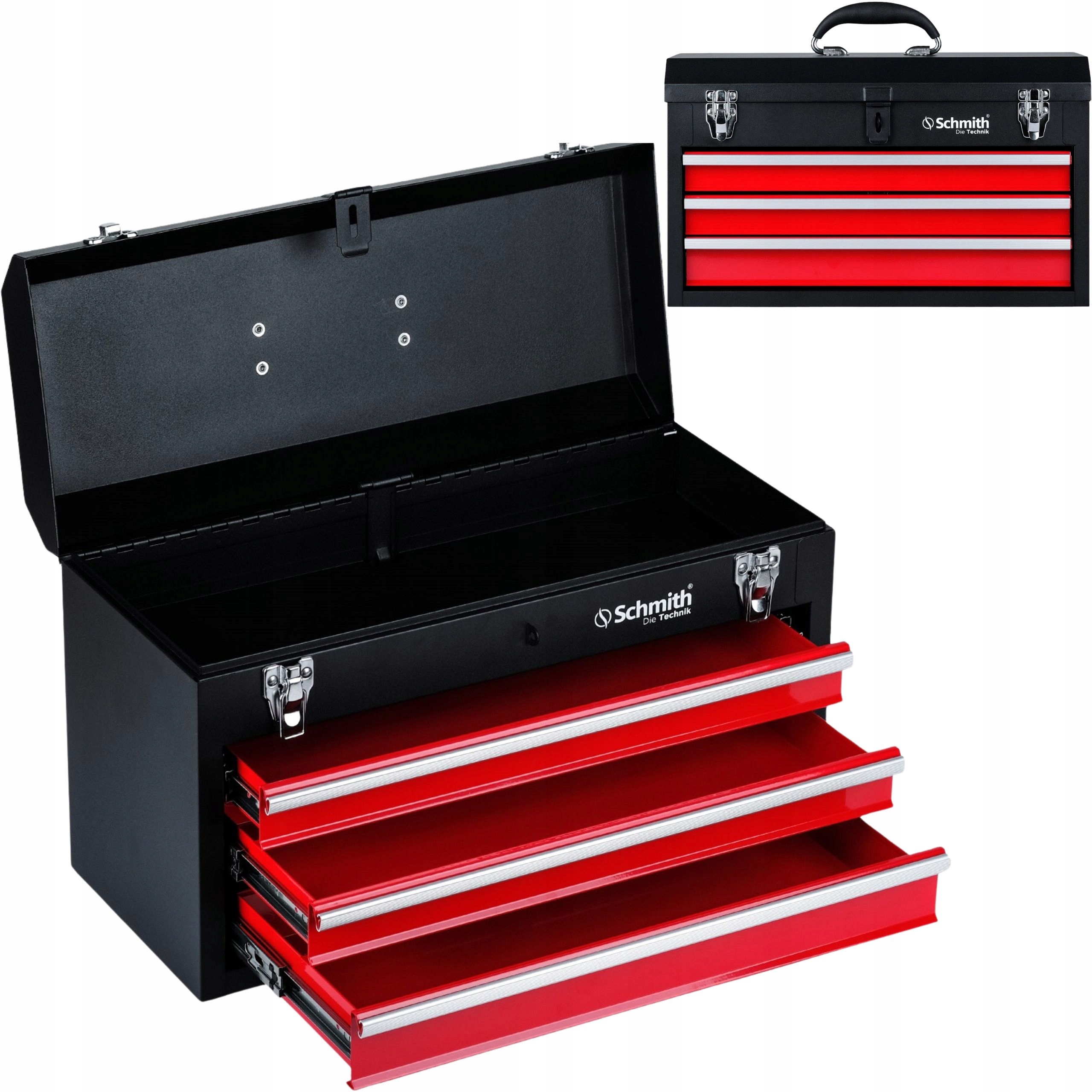 Skrzynka narzędziowa na narzędzia metalowa do przenoszenia z 3 szufladami